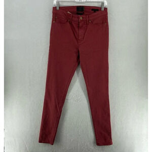 Dockers Jeans Women's Sz 4 Red Skinny Mid-Rise Regular Fit Stretch Denim